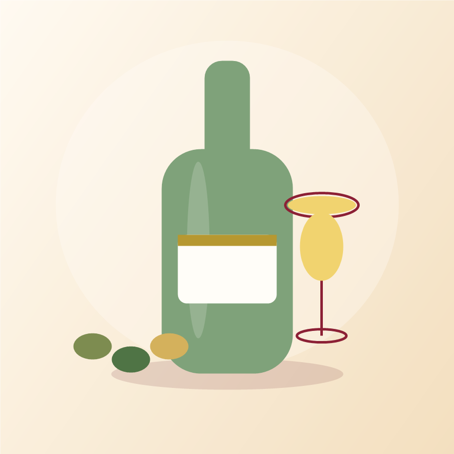 Weinflasche Vermentino di Sardegna aus Sardinien (Weisswein, trocken)